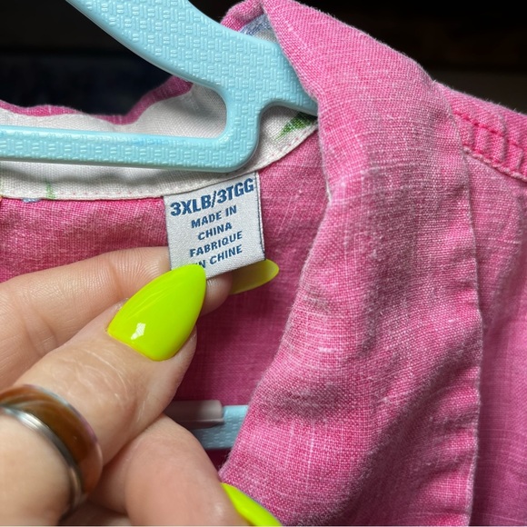 TOMMY BAHAMA Big & Tall Short Sleeve Linen Summer Cruise Button Up Easter Golf - Picture 3 of 10